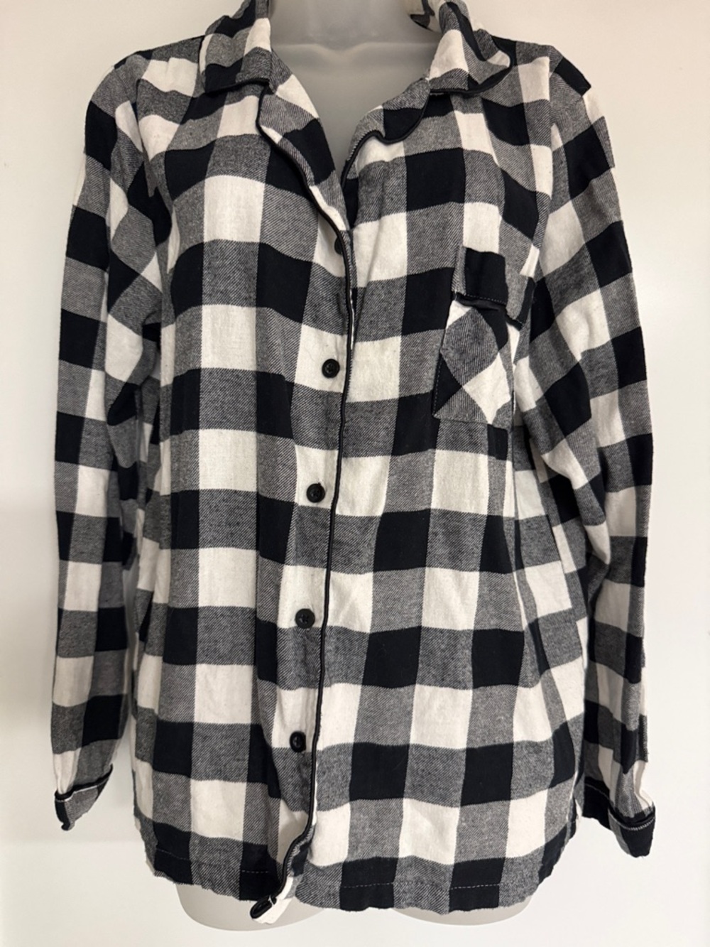 Serra Black and White Buffalo Plaid Button-Down Shirt